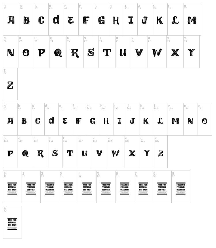 Vtks Love Love font map